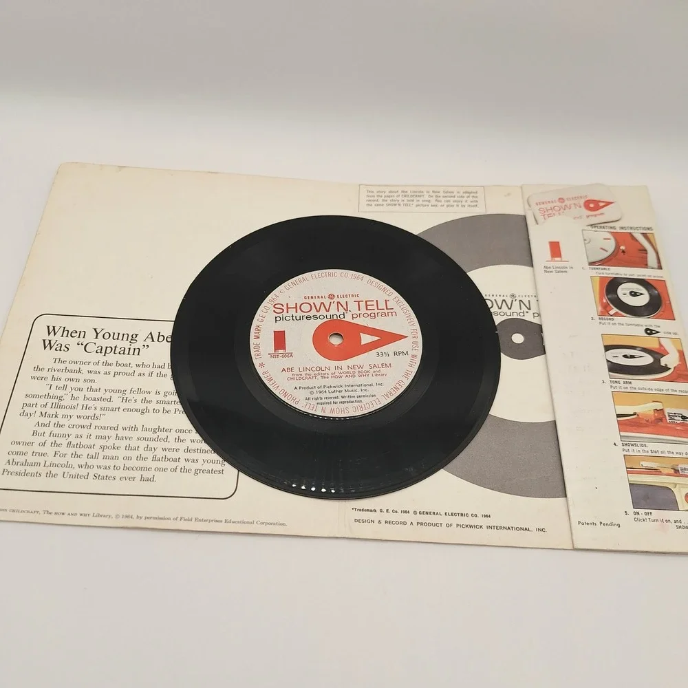 Vintage GE Show'N Tell Picturesound Program Disney Mickey Bambi Lot of 5 1960s
